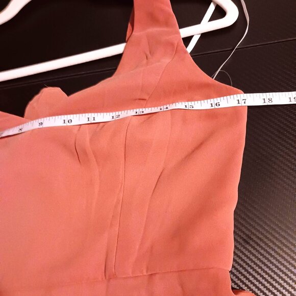 NEW Social Bridesmaids‎ Sleeveless Tie Back Chiffon Trumpet Gown Amber Sunset 8 - Picture 9 of 14